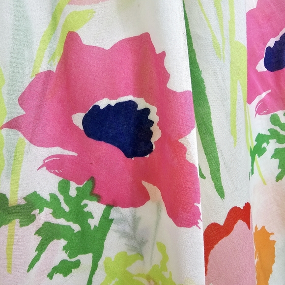 Liz Claiborne, Colorful Floral Print Blouse, Soft 100% Cotton, XL - Picture 14 of 15